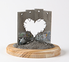 Banksy: 'Defeated' Wall Section (Broken Heart)