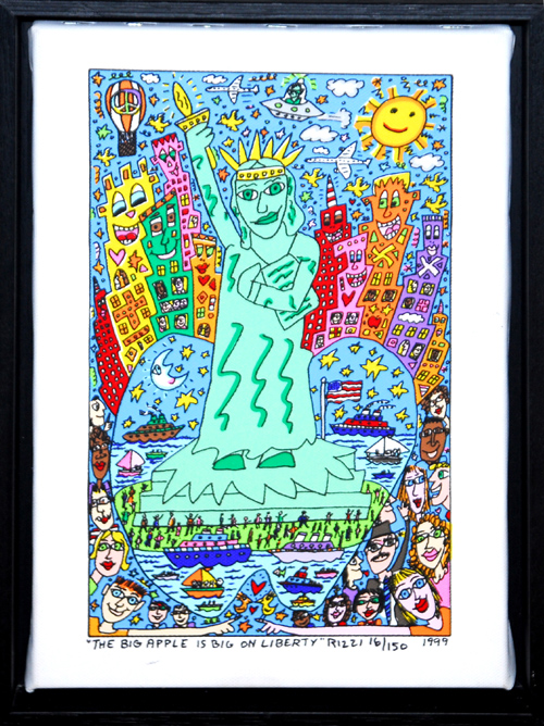 James Rizzi The Big Apple Is Big On Liberty Farblitho Lwd handsigniert