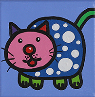 Franz Basdera: Katze (blau)