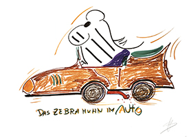 Helge Schneider: Das Zebrahuhn im Auto